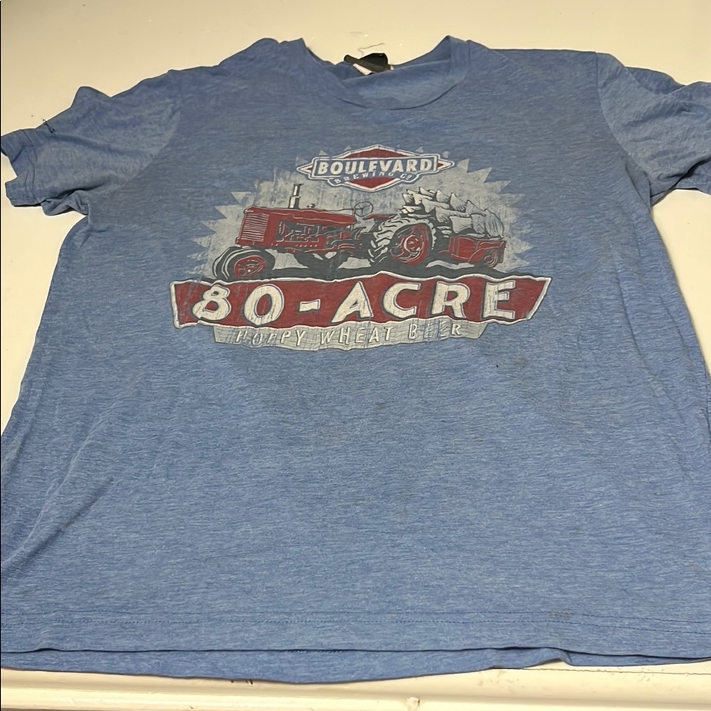 Camp David Medium Boulevard Brewing Co Tractor Blue Graphic T Shirt